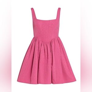 NWT STAUD Landscape bustier cotton-blend minidress Pink - size 10